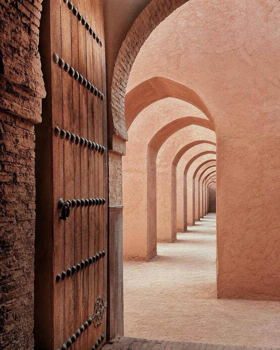 Moroccan heritage doorway and arched passage