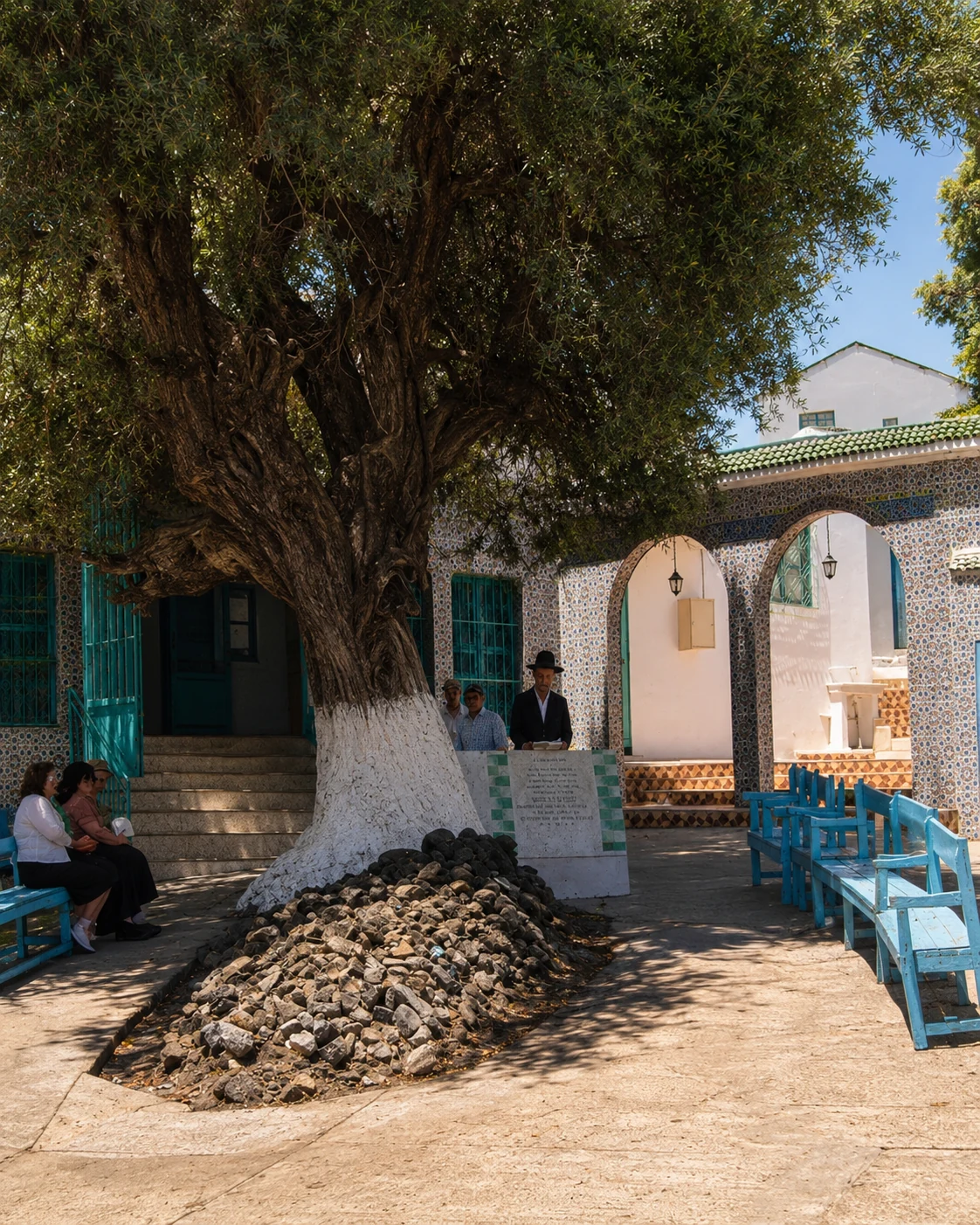 Courtyard connected to Rabbi Amram Ben Diwan heritage near Ouazzane
