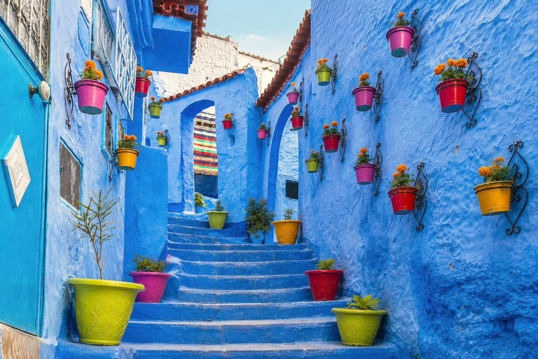 Chefchaouen blue streets near Ouazzane route