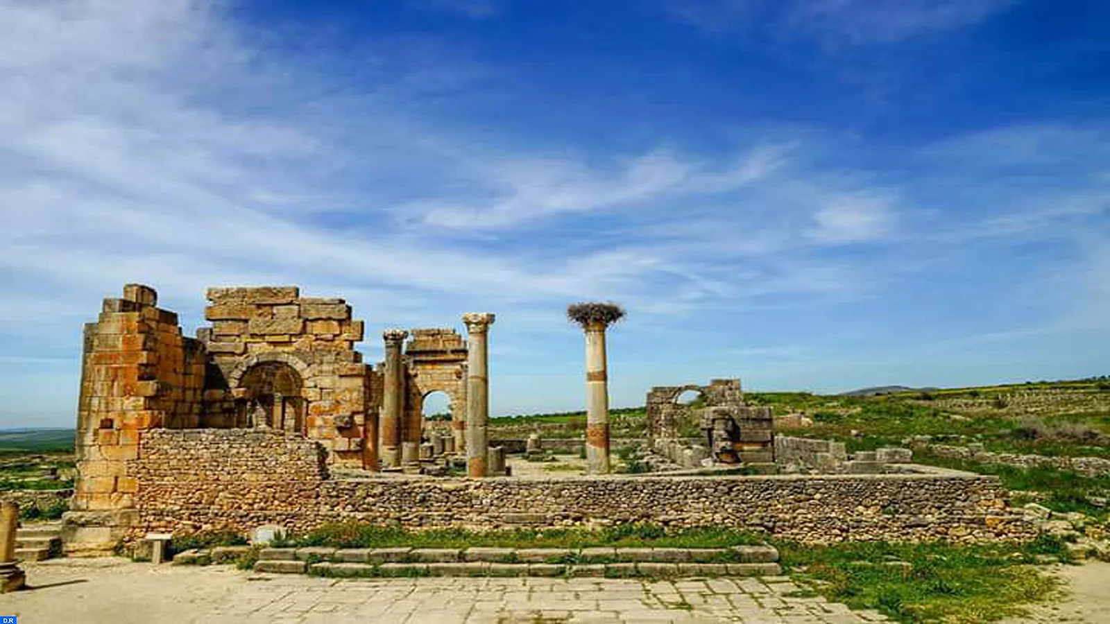 Ruins and columns at the archaeological site of Tamuda near Tétouan